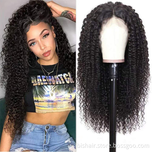 8" to 28" CUSTOMIZED Cuticle Aligned Virgin Brazilian Human Hair Kinky Curly Hair Wigs Transparent HD Lace 4X4 Lace Closure Wigs
